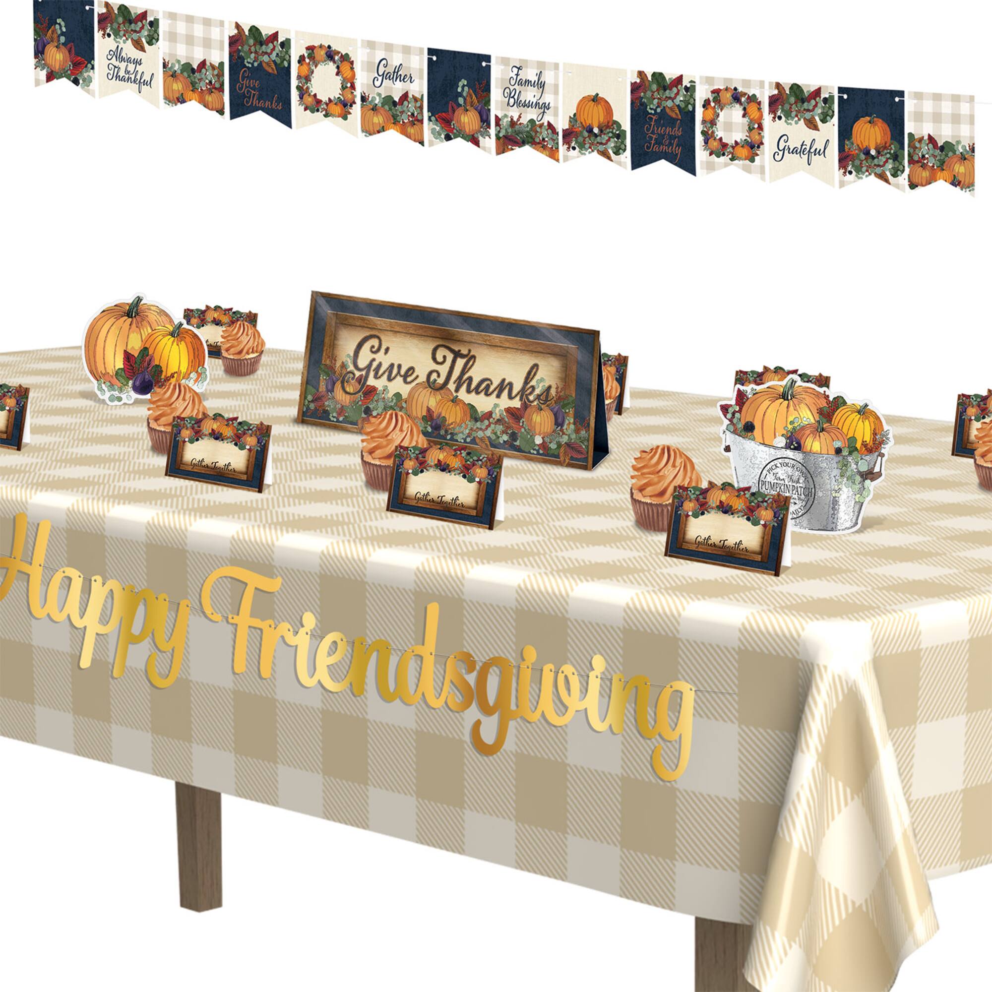 Beistle 54" x 108" Beige & Cream Plaid Table Cover